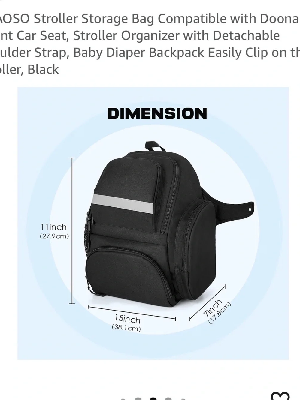 Car seat Stroller Storage diaper bag